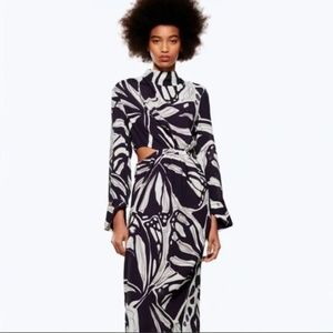 Zara Printed Cut-Out Dress NWT SZ Med